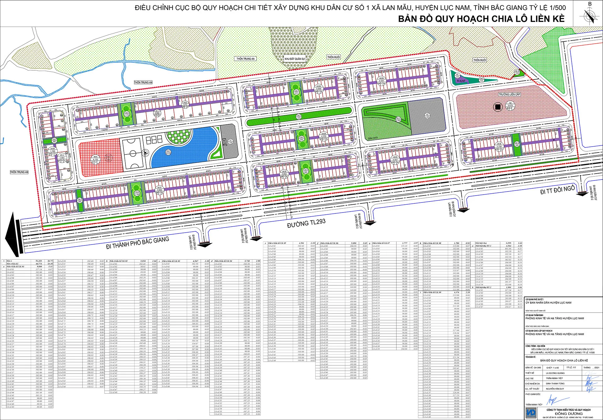 Bản đồ quy hoạch chia lô liền kề