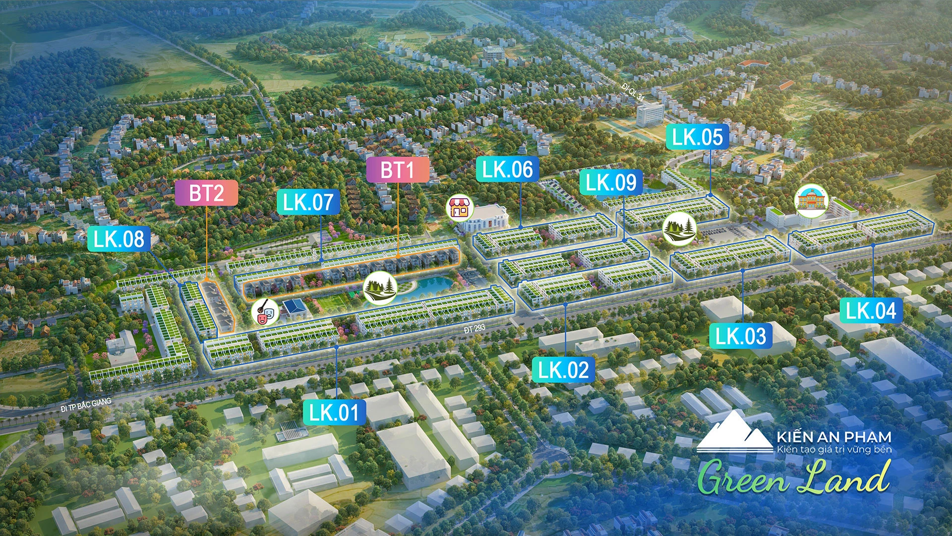 Mặt bằng các khu liền kề